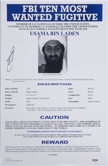 Robert ONeill Navy Seal Who Killed Bin Laden Signed Wanted Poster (PSA/DNA)